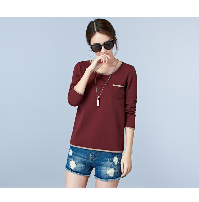 Quý bà trung niên mùa thu 30 - 40 tuổi Mẹ chất liệu áo cotton rộng rãi phần mỏng tay dài Quần áo áo phông chạm đáy áo dài cho người lớn tuổi