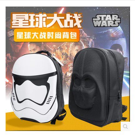 Creative Currents Double Shoulder Bag of Star Wars Original Force Awakening Black Samurai White Bing 3D Solid computer bag