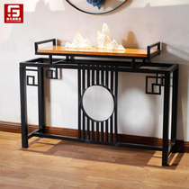 New Chinese entrance table decoration Living room Zen shelf Floor-to-ceiling Wrought iron decorative table Dining room case decoration