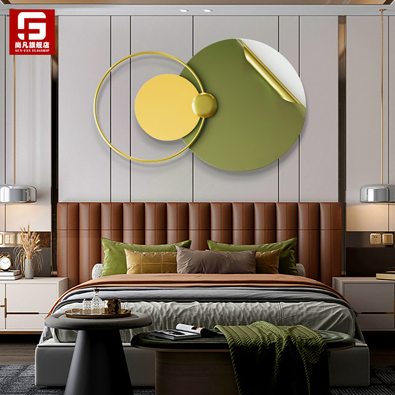 Light luxury wrought iron pendant sofa background wall decoration modern living room wall decoration Nordic bedroom wall decoration wall hanging