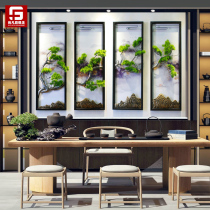 New Chinese living room background wall hanging sofa wall three-dimensional decoration Dining room wall welcome pine wall decoration large pendant