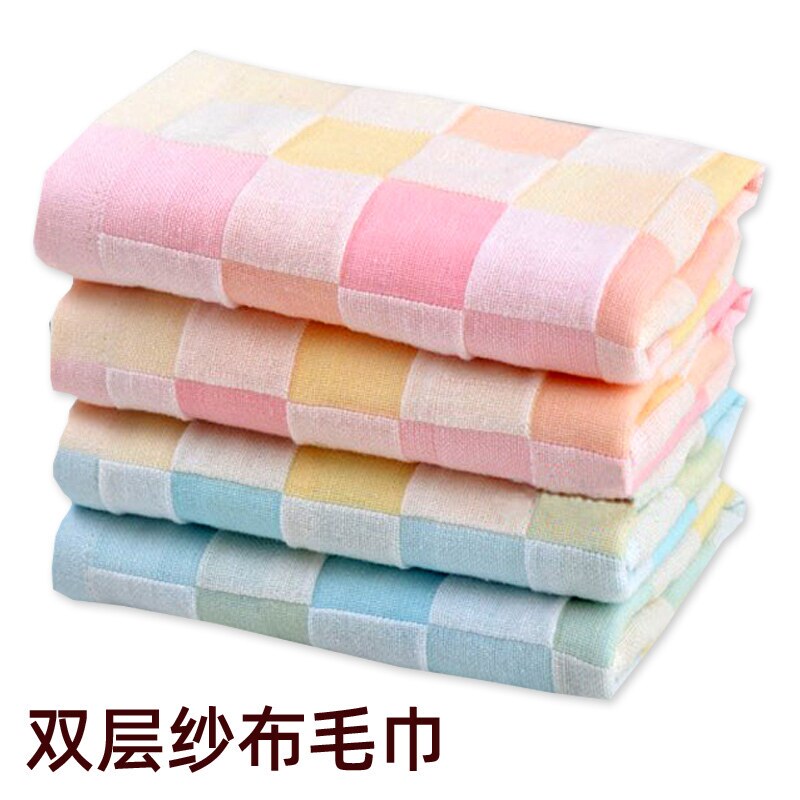Cotton and Linen Style Double-Layer Gauze Large Towel, Breathable Face Wash Towel, Soft and Absorbent Household Face Towel