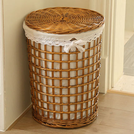 Hotpot shop clothes contain baskets woven frame toilet dirty basket basket with covered clothes locker laundry barrel