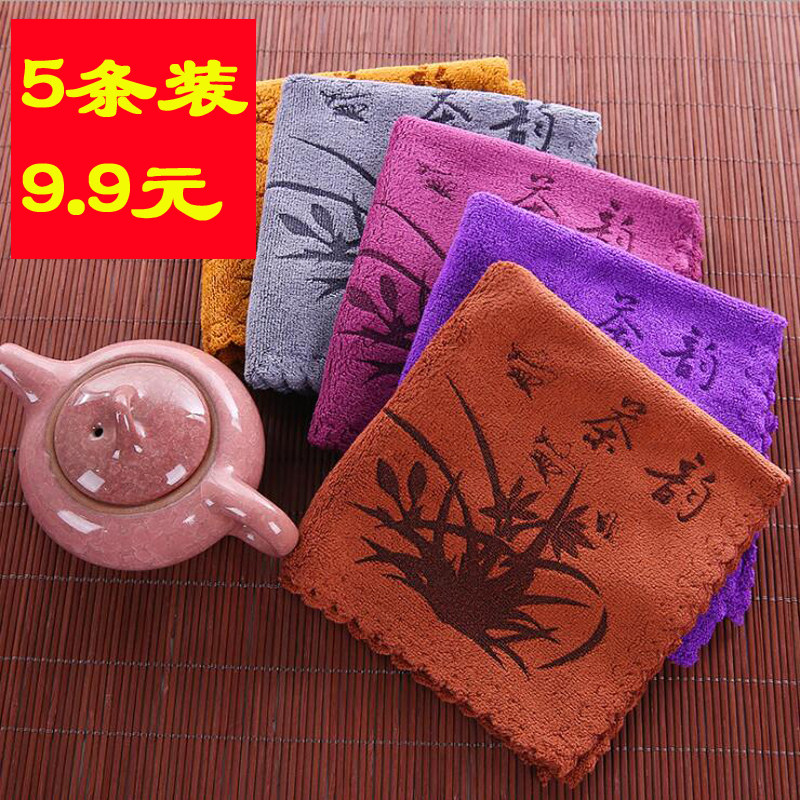 Kongfu tea towels tea cloth water suction thickening without dropping hair tea towels tea table tea table cloth special rag custom logos