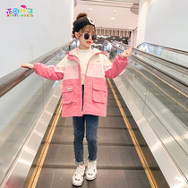 Girls cotton coat 2021 new autumn and winter children Foreign style winter plus velvet thickened childrens girls winter cotton clothing