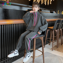 Girls autumn suit 2021 new foreign style Net Red Girl clothes big children Spring Autumn children sports two sets