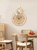Cat-Shaped Wall Clock Living Room Decoration Nordic Log Style Dining Room Creative Clock Wall Clock Table Side Clock