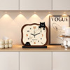 2025 New Cat-Shaped Desk Clock, Living Room Clock, Creative Clock, Desktop Clock, Home Use, Light Luxury, High-End Clock