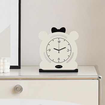 2026 New Cartoon Animal-Shaped Desk Clock, White Bear Clock, High-Value Student Desktop Clock, Table Clock