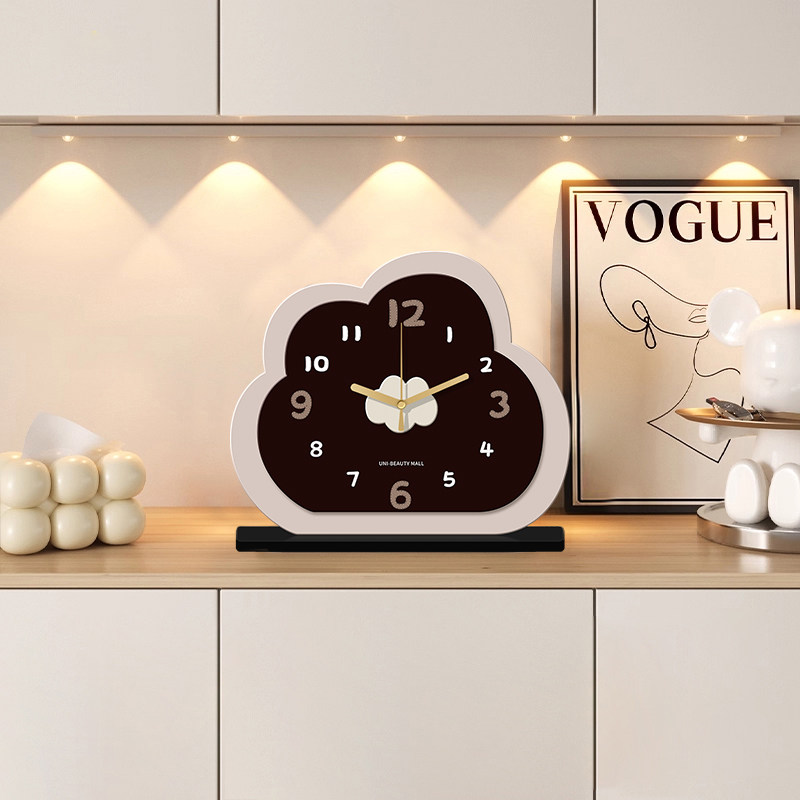 Modern Simple Cloud-Shaped Desk Clock Red Creative Clock Desktop Decoration Clock Ornaments New Fashion Desk Clock