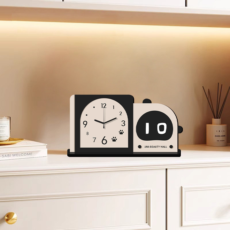 2025 New Simple Desk Clock Living Room Clock Creative Clock Desktop Clock Home Light Luxury High-End Clock