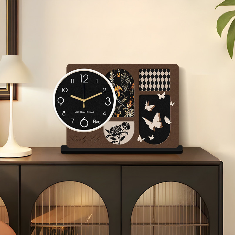 2025 New Vintage-Style Desk Clock Living Room Pendulum Clock Creative Clock Desktop Clock Home Light Luxury High-End Clock