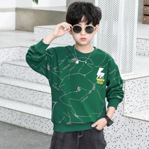 Boys velvet thickened sweater one-piece velvet 2020 autumn and winter new middle and large childrens Korean version of the Western style loose top children