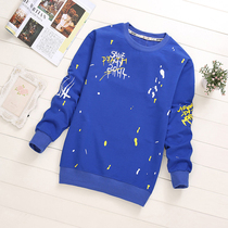 2021 spring and autumn new boys sweatshirt long-sleeved childrens T-shirt spring base shirt in the big childrens thin velvet top tide