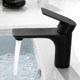 Artiqua All-Copper Basin Faucet Hot and Cold Washbasin Faucet Elevated Countertop Basin Faucet Matte Black