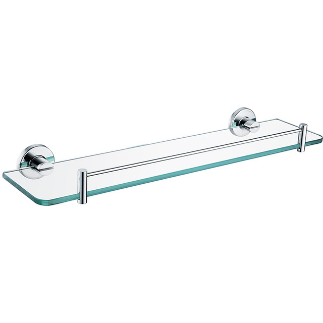 Artiqua304 Stainless Steel Bathroom Shelf Wall-Mounted Tempered Glass Cosmetic Shelf Single Layer Glossy