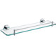 Artiqua304 Stainless Steel Bathroom Shelf Wall-Mounted Tempered Glass Cosmetic Shelf Single Layer Glossy