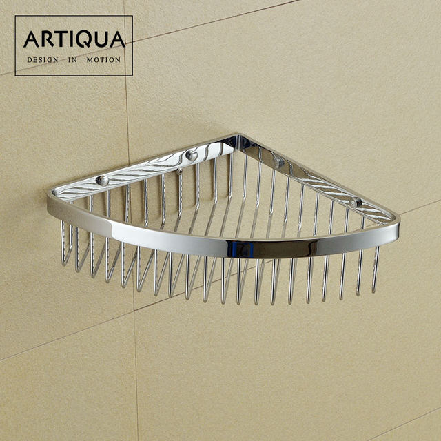 Artiqua All-Copper Square Mesh Basket Thickened Corner Basket Bathroom Storage Rack High-End Storage Rack Luxury Soap Basket