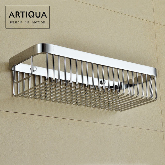 Artiqua All-Copper Square Mesh Basket Thickened Corner Basket Bathroom Storage Rack High-End Storage Rack Luxury Soap Basket