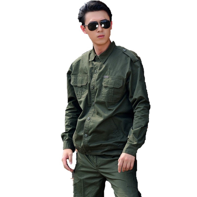 áo sơ mi mùa hè bông nam Workwear của thiết an ninh sửa chữa hơi lỏng lẻo thợ hàn làm việc bảo hộ lao động ngoài trời thêu custom-made