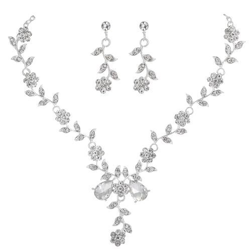 Bridal Set Accessories Necklace and Earrings Set Women's Evening Dress Wedding Ladies' Set Chain High-End Fashion Jewelry Bridal Set Accessories Necklace and Earrings Set Women's Evening Dress Wedding Ladies' Set Chain High-End Fashion Jewelry