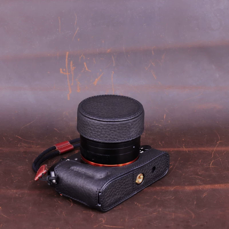 Genuine Leather Photo Camera Case Handmade Body Bag BOX Bottom Lens Cover For SONY RX1R2 RX1M2 RX1 rx1r RX1Rii Protective sleeve