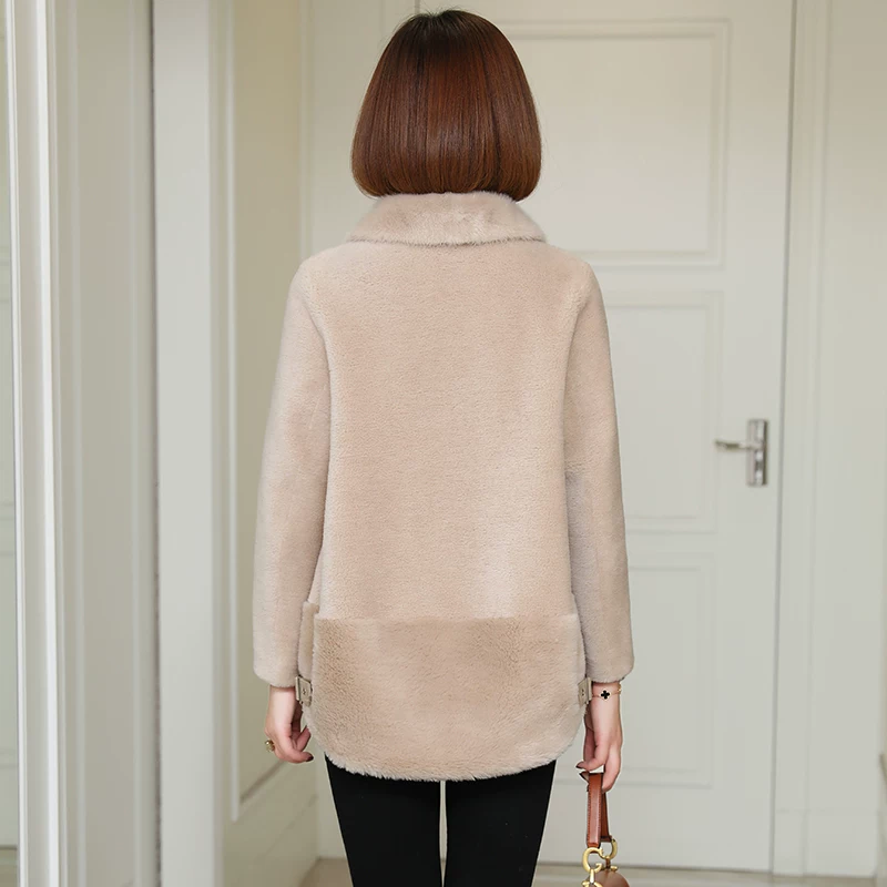 Заячья овечья ножницы coat женский короткий водяной норковая шерсть мех шерсть 2020 новая шерсть мех куртка D374