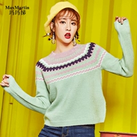 Осенний короткий цветной свитер, трикотажный лонгслив, 2020, круглый воротник