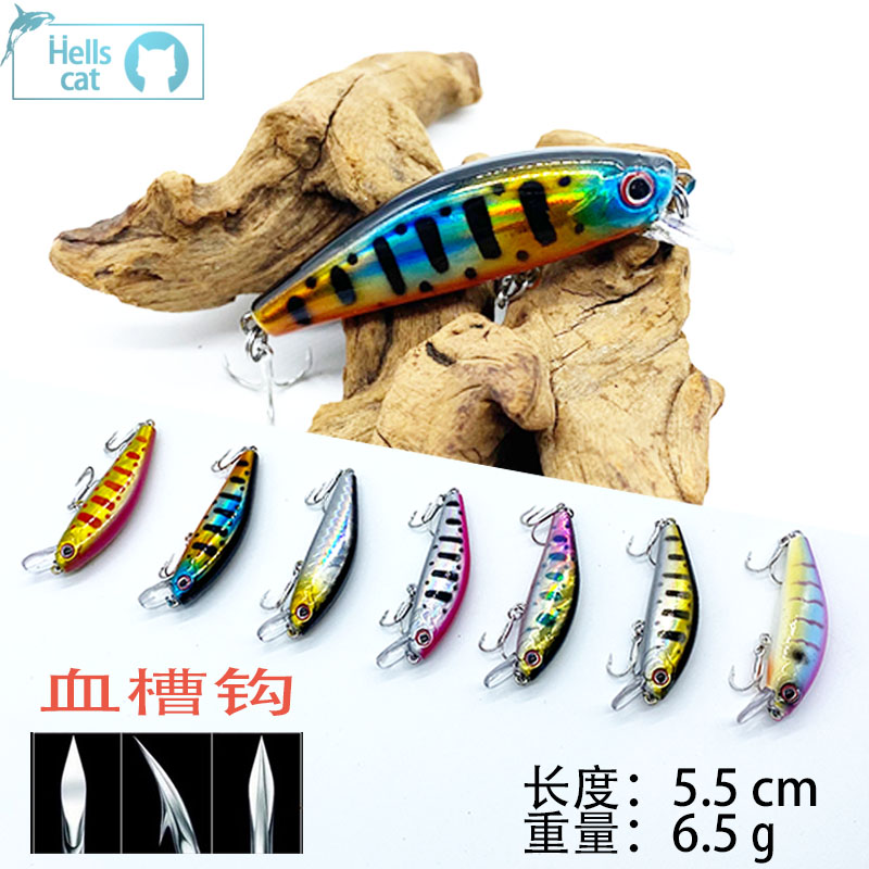 The long - cast water Mino 6 5g microbial bait 5 5cm dive bait bait sea bass red eye dedicated