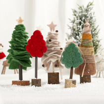  Wool felt mini christmas tree creative home holiday decorations Nordic style literary desktop small ornaments