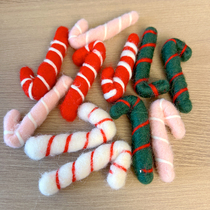 Zhimi diy accessories Christmas tree decorations wool felt crutches crutches red crutch accessories material package