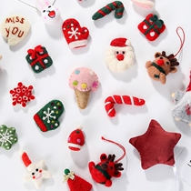  1-5 pack ins Christmas wool felt accessories diy Christmas Tree pendant gloves Snowflake Santa Claus decorations
