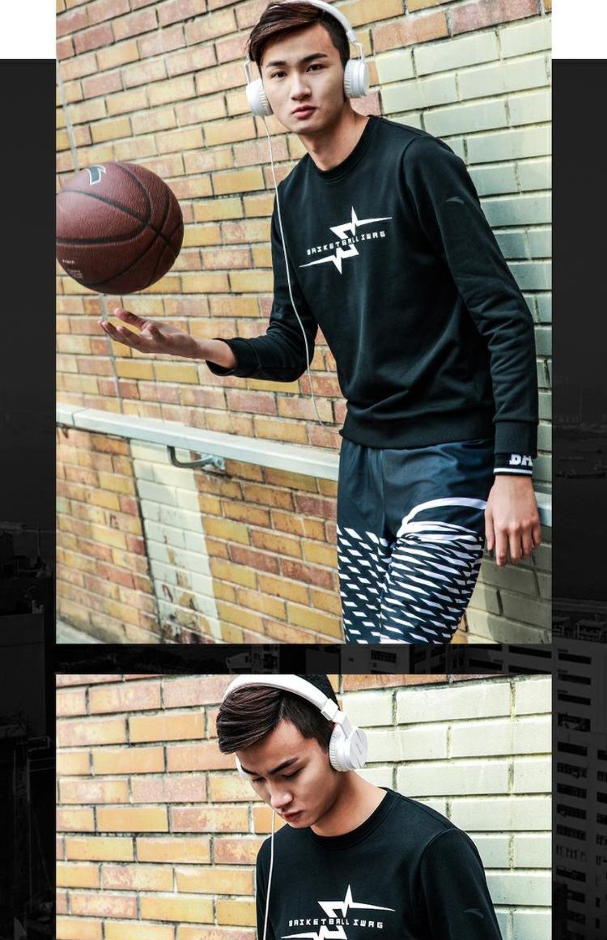 Anta áo len nam 2018 mùa xuân và mùa thu áo thun dài tay cổ tròn xu hướng thể thao bên trong áo hoodie nam trắng