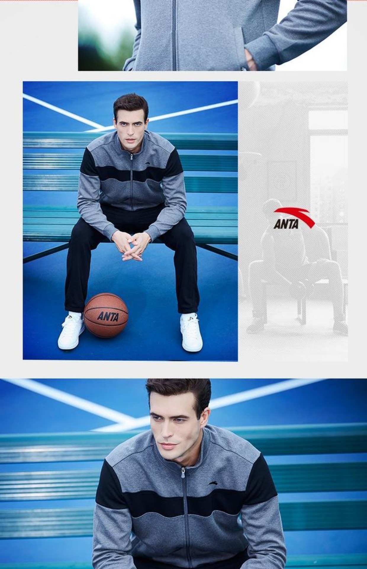 ANTA Anta áo khoác thể thao nam mùa xuân và mùa thu dệt kim cổ áo cổ áo cardigan áo khoác thể thao áo khoác sport