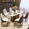Light luxury marble dining table and chair combination Rectangular Nordic style postmodern simple household small apartment rock plate dining table