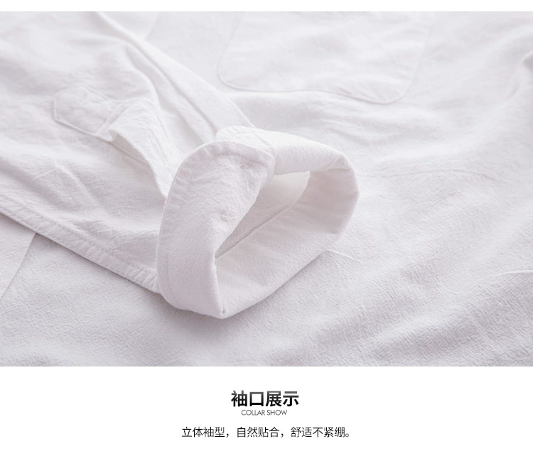 Áo sơ mi cotton xếp li nữ công sở giản dị dài tay phiên bản Hàn Quốc xu hướng thời trang cotton chất liệu cotton rắn màu