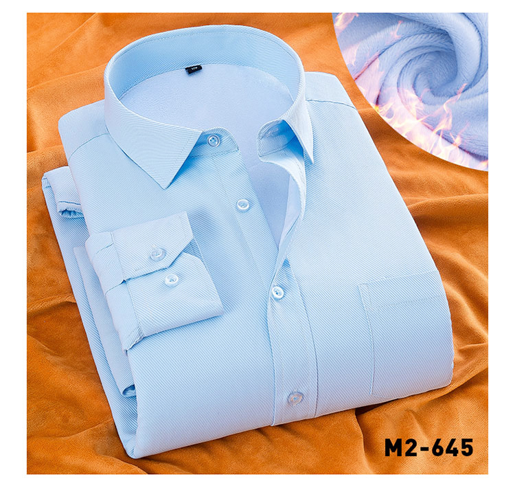 Mùa đông cộng với nhung dày twill inch kinh doanh bình thường chú rể chú rể áo cưới màu hồng dài tay áo ấm sơ mi nam