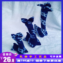 Large Hairdressdye Doll Swing Piece Handmade Blue Dye Puppet Puppet Finished Children Toys Send Girlfriend Paparazzi Yunnan Companion Gift