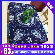 Yunnan ethnic wind gift white ethnic zizzate tea cloth big-handle special handicraft pure cotton tablecloth TV cabinet decoration