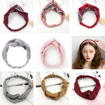 Korean hair band female super fairy clear wild student girl princess style cute headdress wide edge cloth hair band hair ornaments