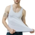 Langsha vest nam cotton Slim thanh niên thoáng khí chạm đáy cotton thể thao I-word trắng vượt rào