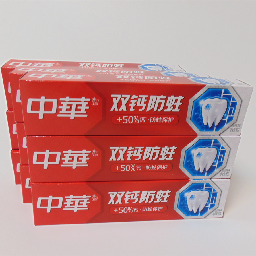 Chinese double calcium anti-tooth toothpaste 90G Fun with fresh fruity and solid teeth breath fresh