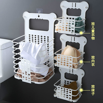 Put dirty clothes storage basket home foldable simple laundry basket dormitory artifact hanging net red dirty clothes basket