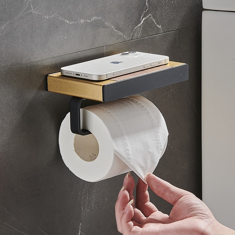 Space aluminum tissue box free punched tissue frame toilet frame carton handwashing cosmetic room roll toilet walnut