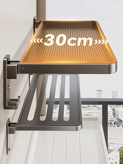 Folding clothes drying rack invisible balcony shoe drying rack bay window indoor space aluminum punch-free socks drying clothes drying artifact