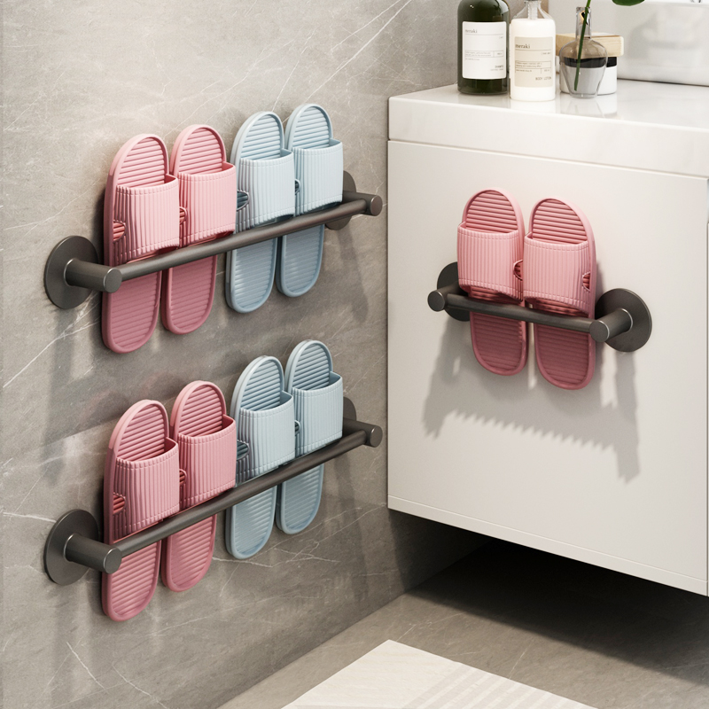 Bathroom slippers rack wall-mounted Perforated Dressing Room Draining of Divine Instrumental Improvised Shoe toilet Toilet Wall Shelf
