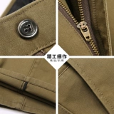 Мужские демисезонные хлопковые утепленные повседневные брюки, штаны, для среднего возраста, свободный крой