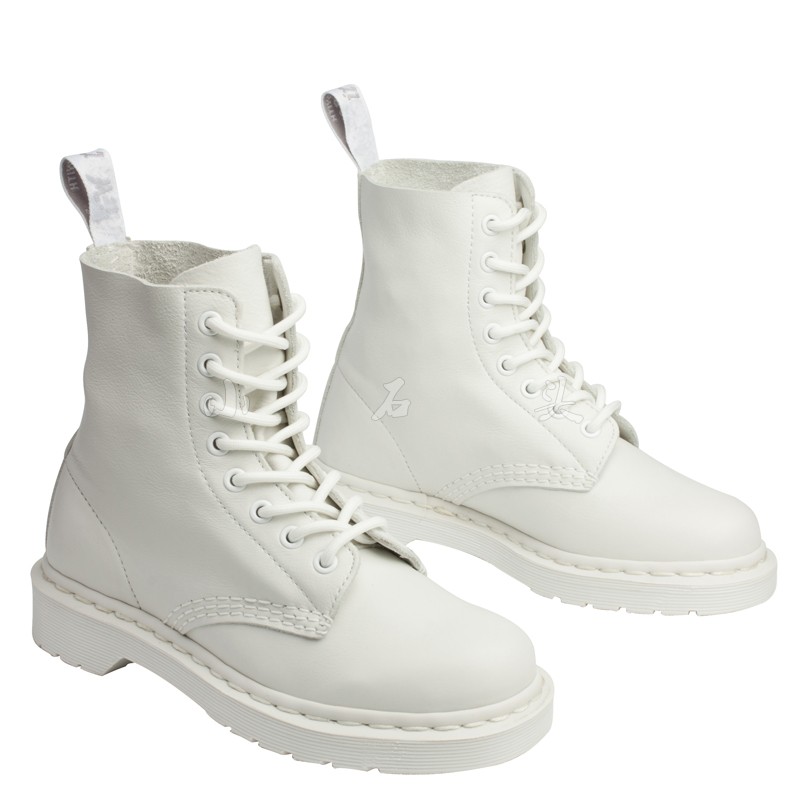 GuleMartens Rose Xuemei Tongan 1460MONO pure white lychee tattoo soft leather pascal Martin boots