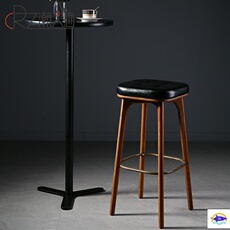 Барный стул 北欧吧台椅实木高脚凳子时尚轻奢软包皮餐椅家用简约现代吧桌椅子