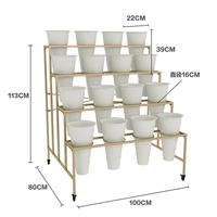4*4 Золотая полка с 16 белыми бочками